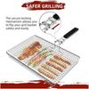 Large Size Grill Basket Lockable Design BBQ Grill Basket Fish Grill Basket  Outdoor Camping