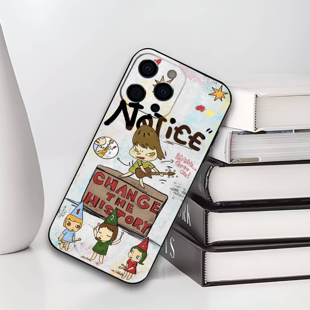 Japan Art Y-Yoshitomo N-Nara Phone Case For iPhone 17,16,15,14,13,12,11 Plus,Pro Max,XS,Soft Black Cover