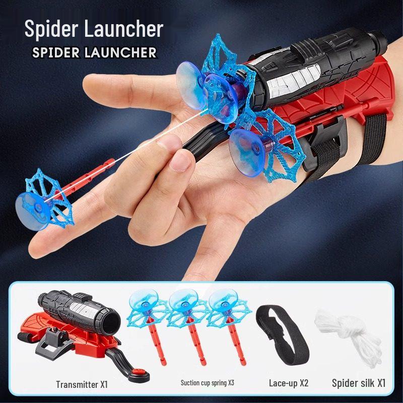 Hero Wearable Spider Launcher Toy with Suction Cup Soft Bullets for Kids