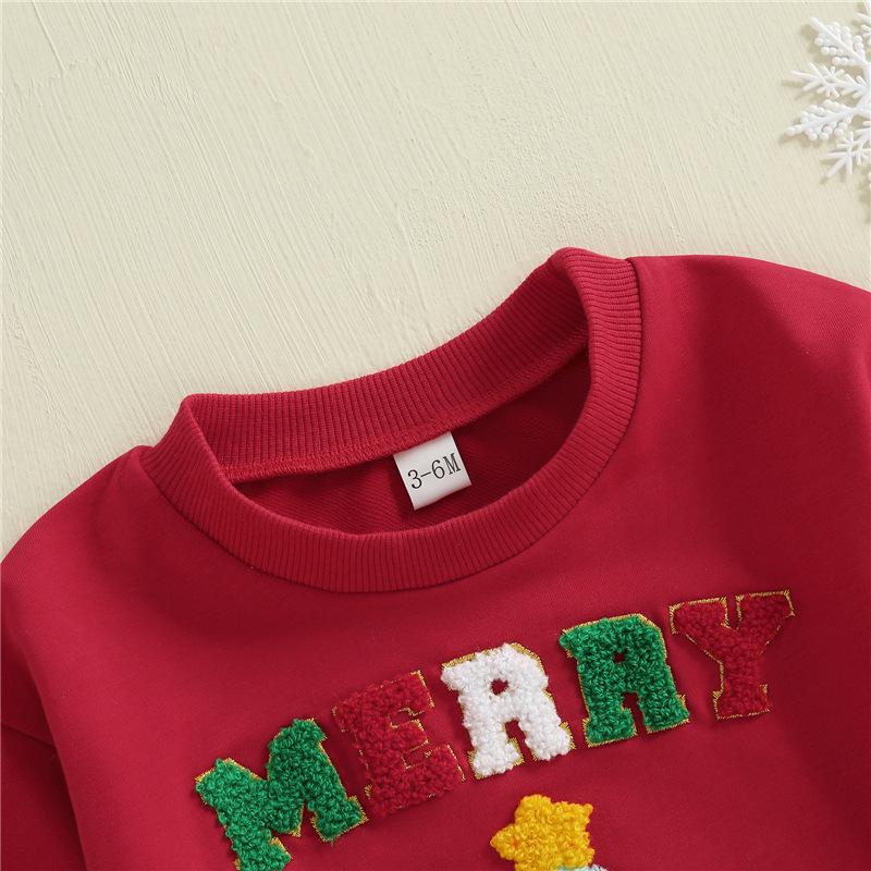Infant & Toddler Christmas Tree Embroidered Long Sleeve Romper