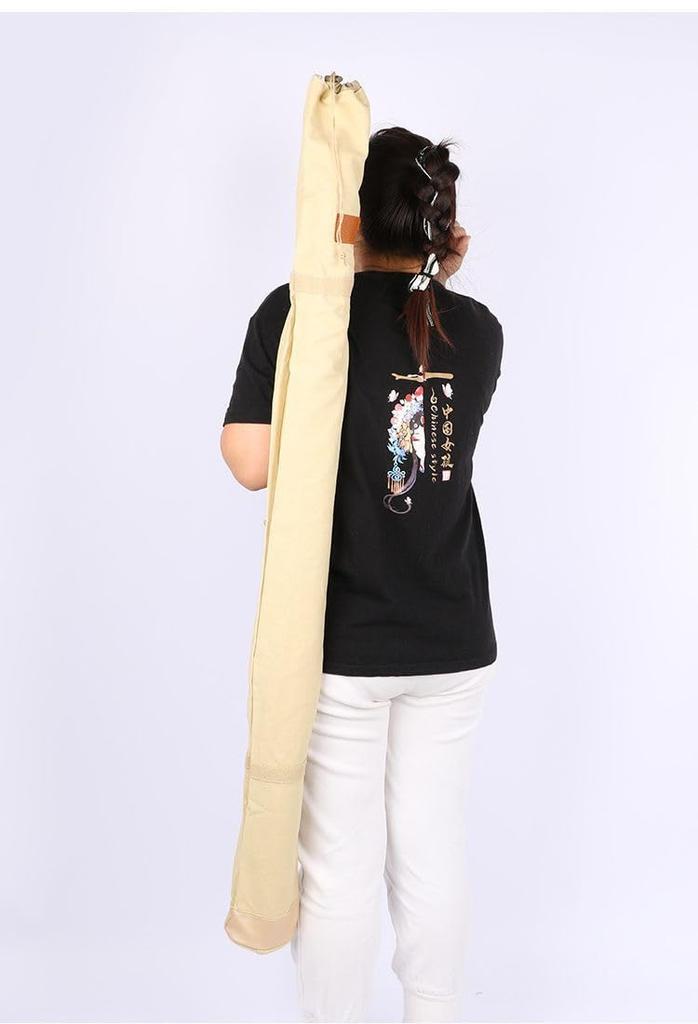 Bamboo Sword Bag Case Kendo Wooden Sword Imitation Sword Storage Bag 130cm Shoulder Strap Cosplay Handle Hemp (white) [product]