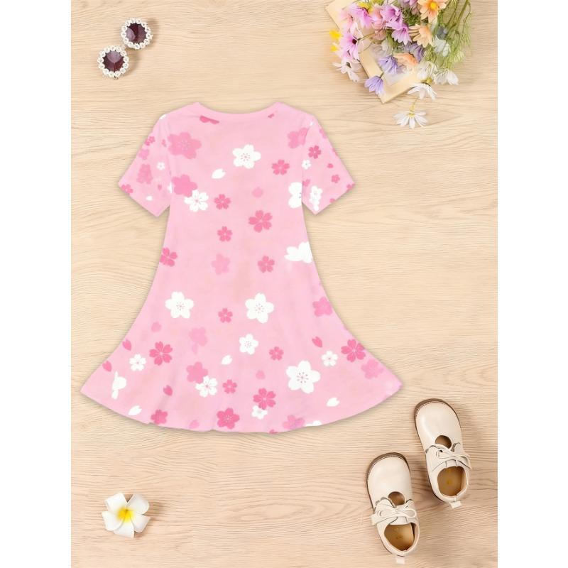 Girls' Sweet Princess Dress | Party and Everyday Wear, Lightweight Spring/Summer, Short Sleeve,