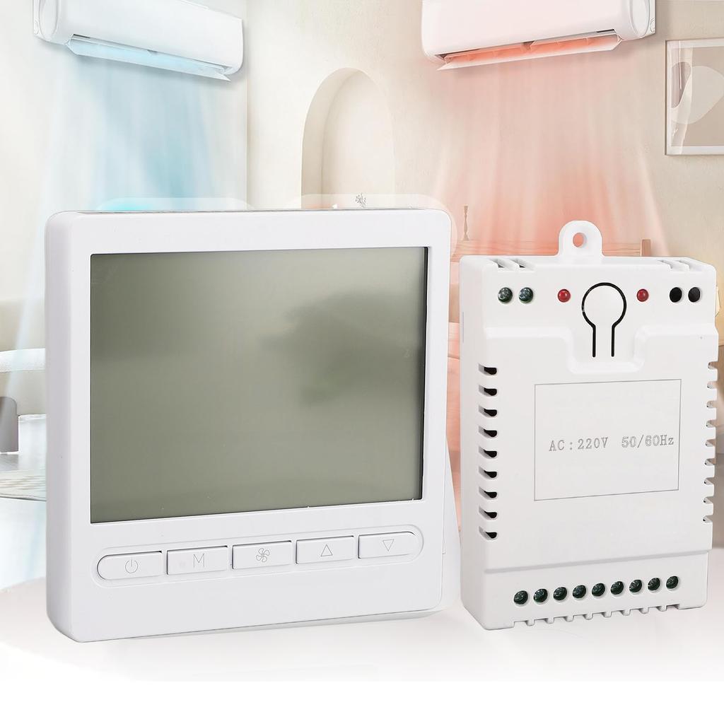 Domácí termostat Bezdrátový RF regulátor teploty LCD displej Plug and Play pro AC ventilátor Skleník