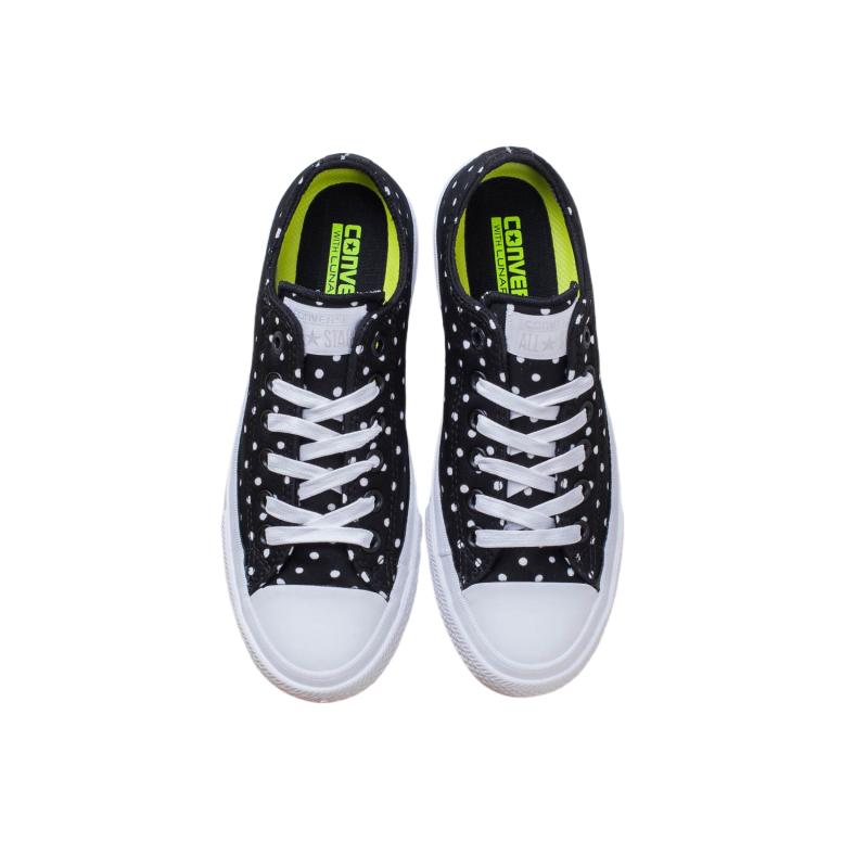 Converse Chuck Taylor All Star II Comfortable Versatile Low Top Canvas Shoes Women sneakers Black White 555803C