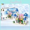 Montagem de Blocos de Construção Para o Castelo de Santorini Conjunto de Brinquedos Para Meninas Com Montagem Diy em Plástico Abs Para Brincadeiras Criativas