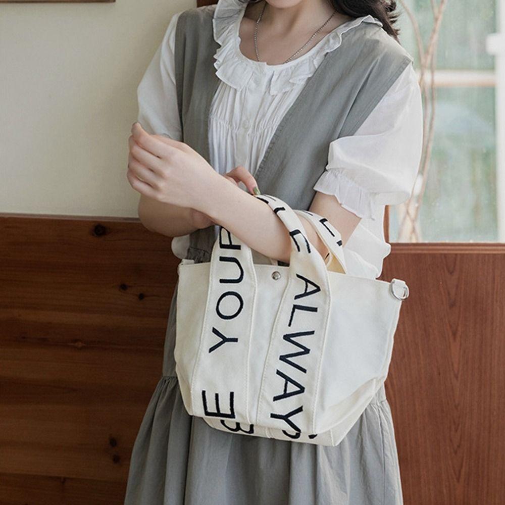

Shoulder Bag Tote Bag Handbag Letter Canvas Bag Portable Streetwear