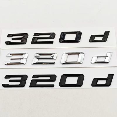 Logo Cromado Negro Mate ABS 3D Estilo Coche Insignia 320d Pegatina Emblema Maletero Trasero Para Serie 3 320d E34 E46 F31 Accesorios de Coche
