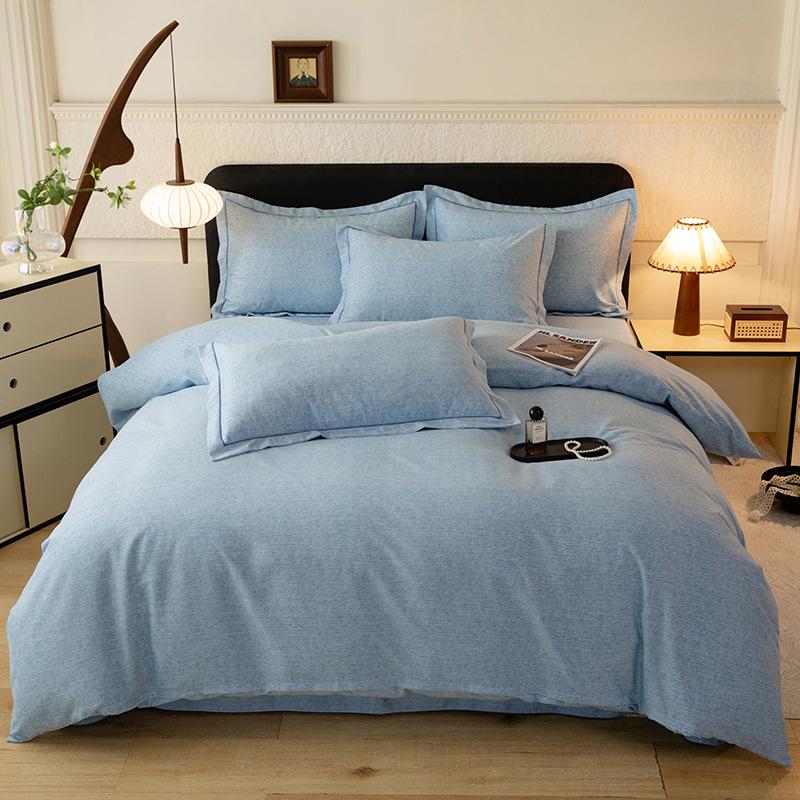 Thickened Brushed Pure Cotton Autumn/Winter Bedding Set - All-Season Universal (Four-Piece & Three-Piece Options)