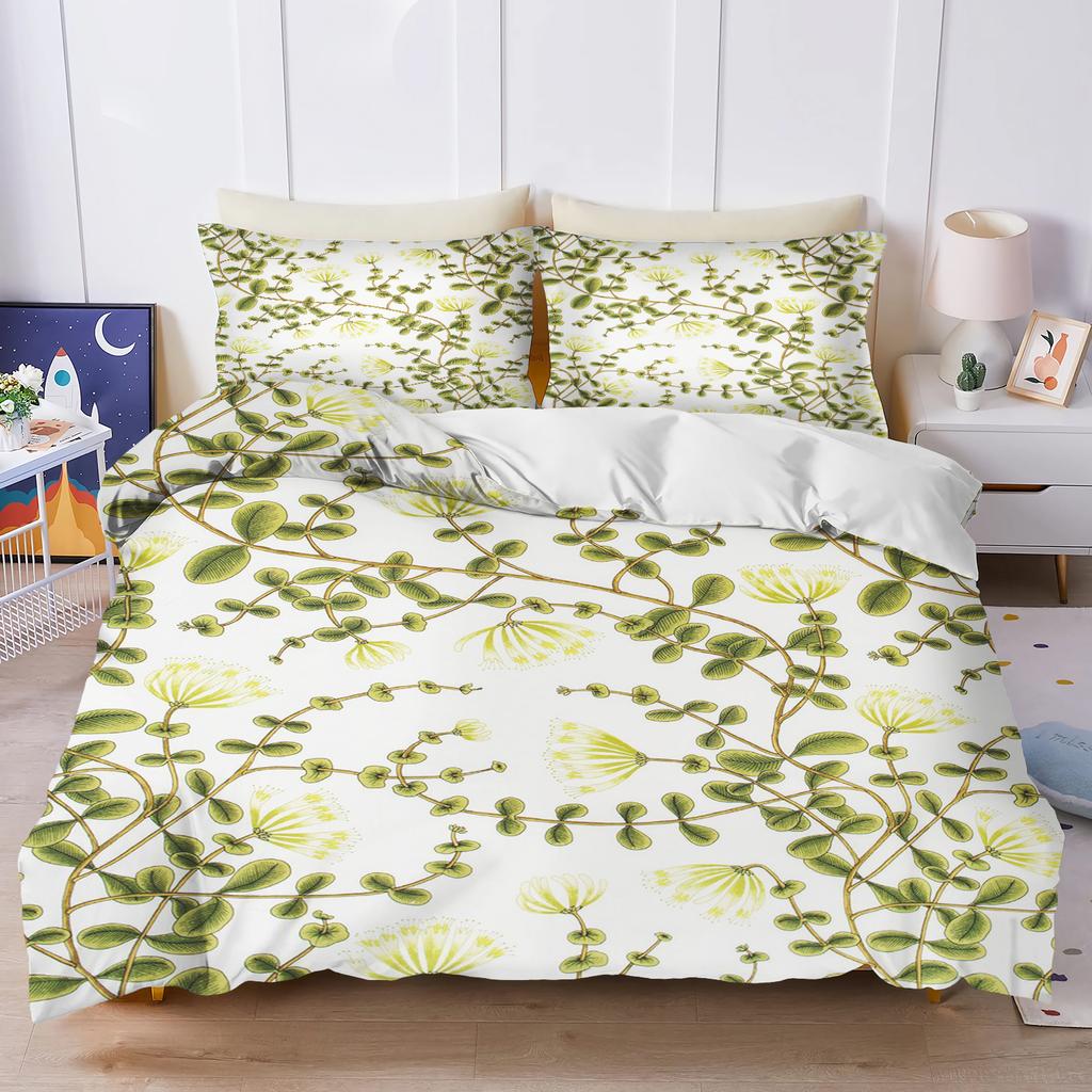 Plant Cute Flowers Duvet Cover Floral Home Pillowcase Set Adult Bedroom 203X228Cm Size Children Comforter Bedding
