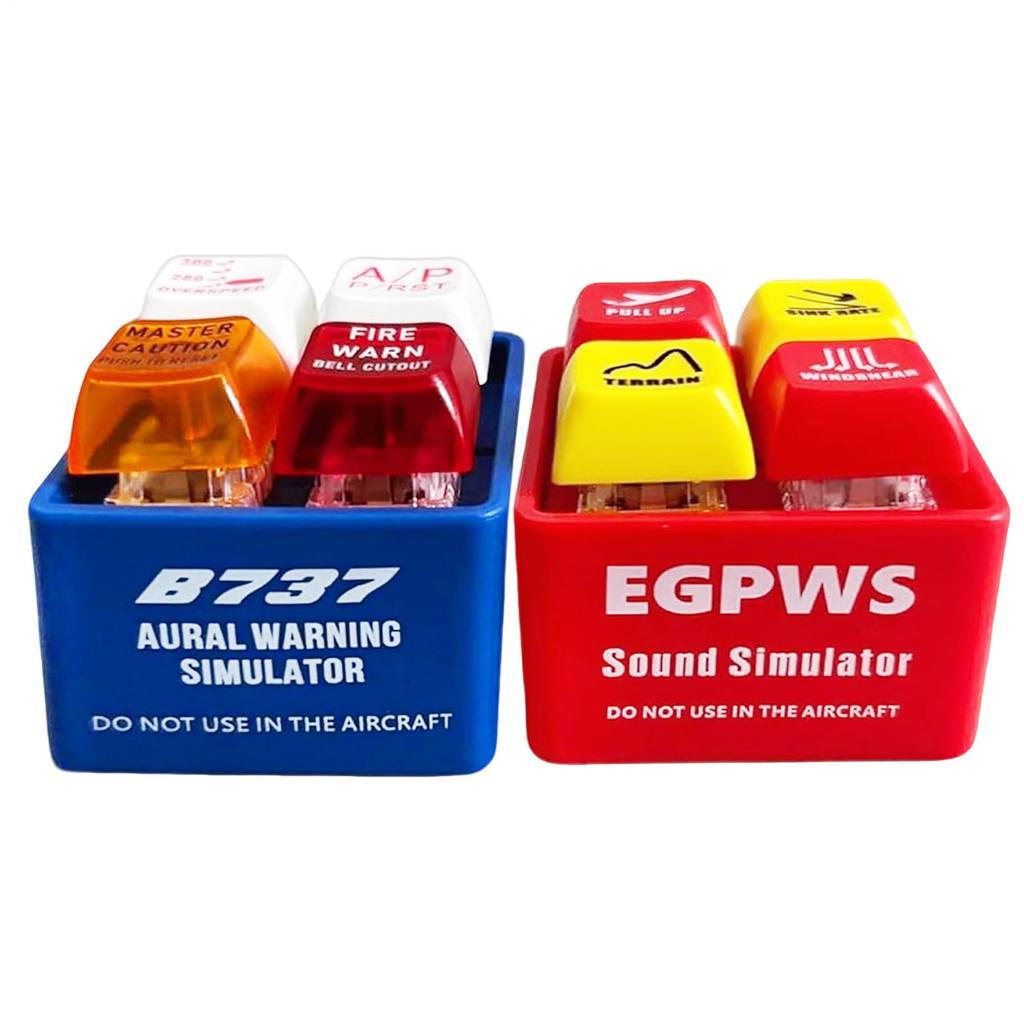 Pilot and Crew Alert Keychain - 2 Pack Airplane Emergency Alarm Sound Simulator |