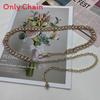 Metal Chain Waist Belt With Water Embellishment For Women And Summer Fashion