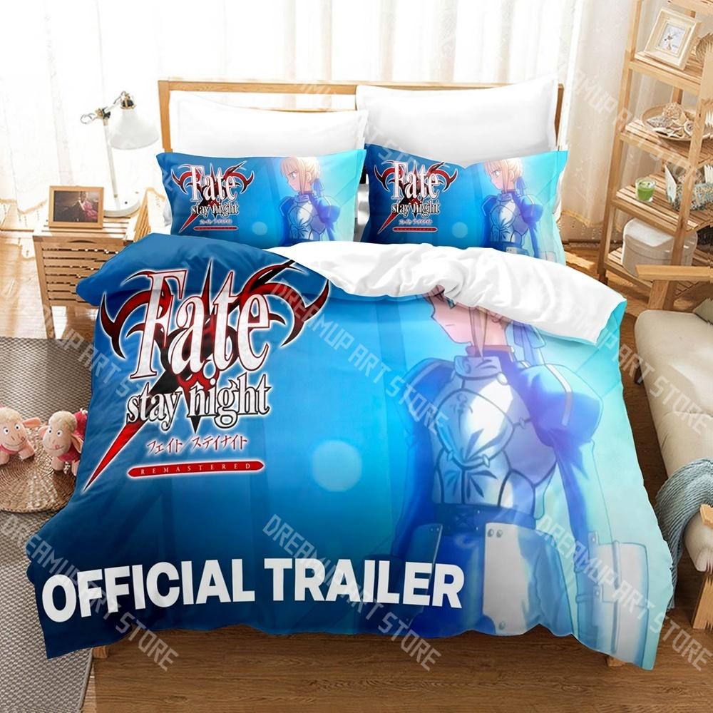 Fashion Fate stay night Anime Bedding Set Single Twin Full Queen King Size Bed Set Kids Bedroom Duvetcover Sets Bed Sheet Set