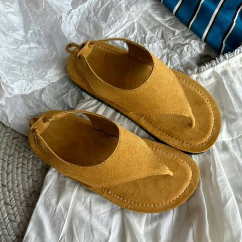 New Women Clip Toe Sandals Casual Summer Shoes Flats Slippers 2025 Trend Slingback Beach Shoes Flip Flops Woman Zapatos