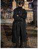 Men's Korean Style Thick Wool Over-the-Knee Trench Coat - Mid-Length, Warm, British Style Winter Jacket