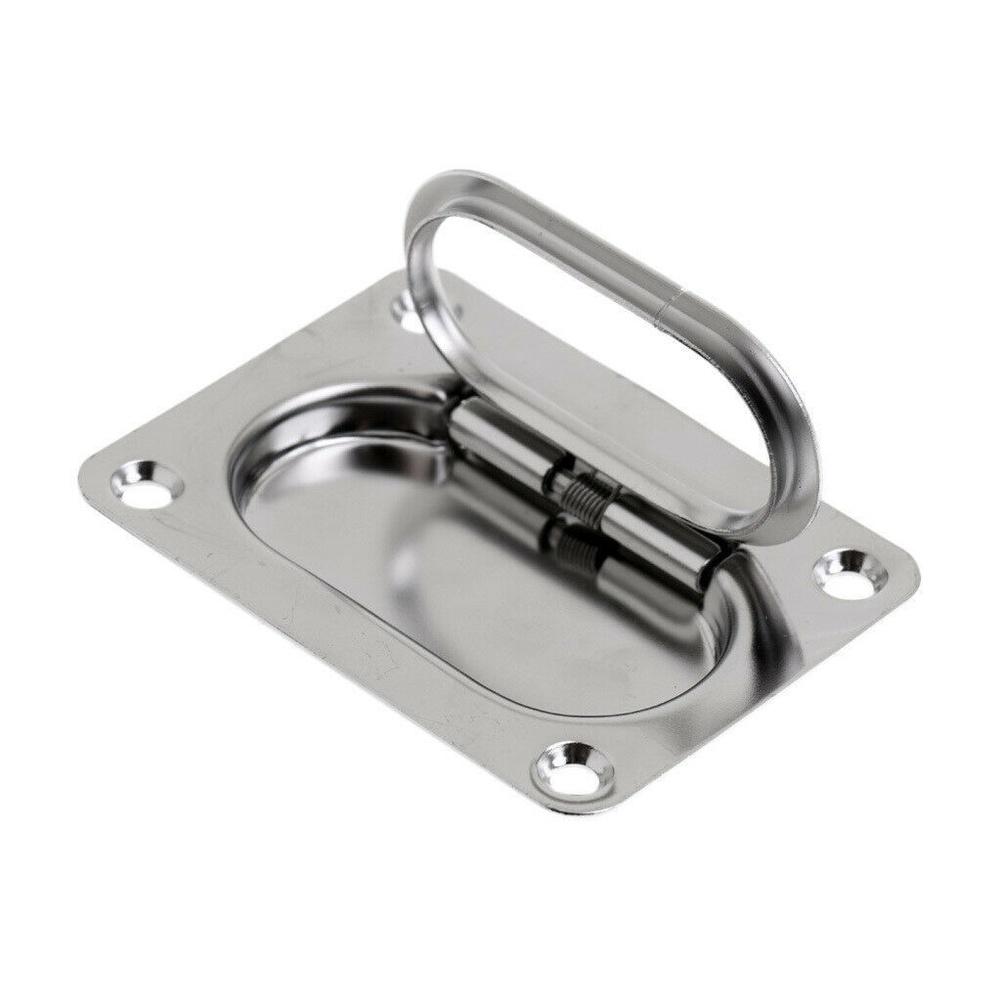 116 Stainless Steel Concealed Floor Pull Ring 91x71mm Yacht Deck Cabin Handle For Marine Yacht Deck And RV Cabin Door Handle