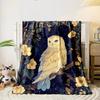 Sternennacht Blumeneule Decke Schlafzimmerdecke für Wohnzimmer Sofa Mittagspause Weiche Kuscheldecke für Freundes Festival Geschenk