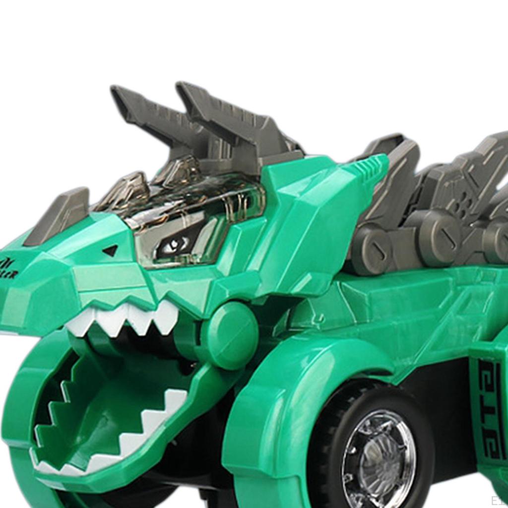 Automatic Transform Dino Car, with LED Light, Vehicle Toys for 1 2 3