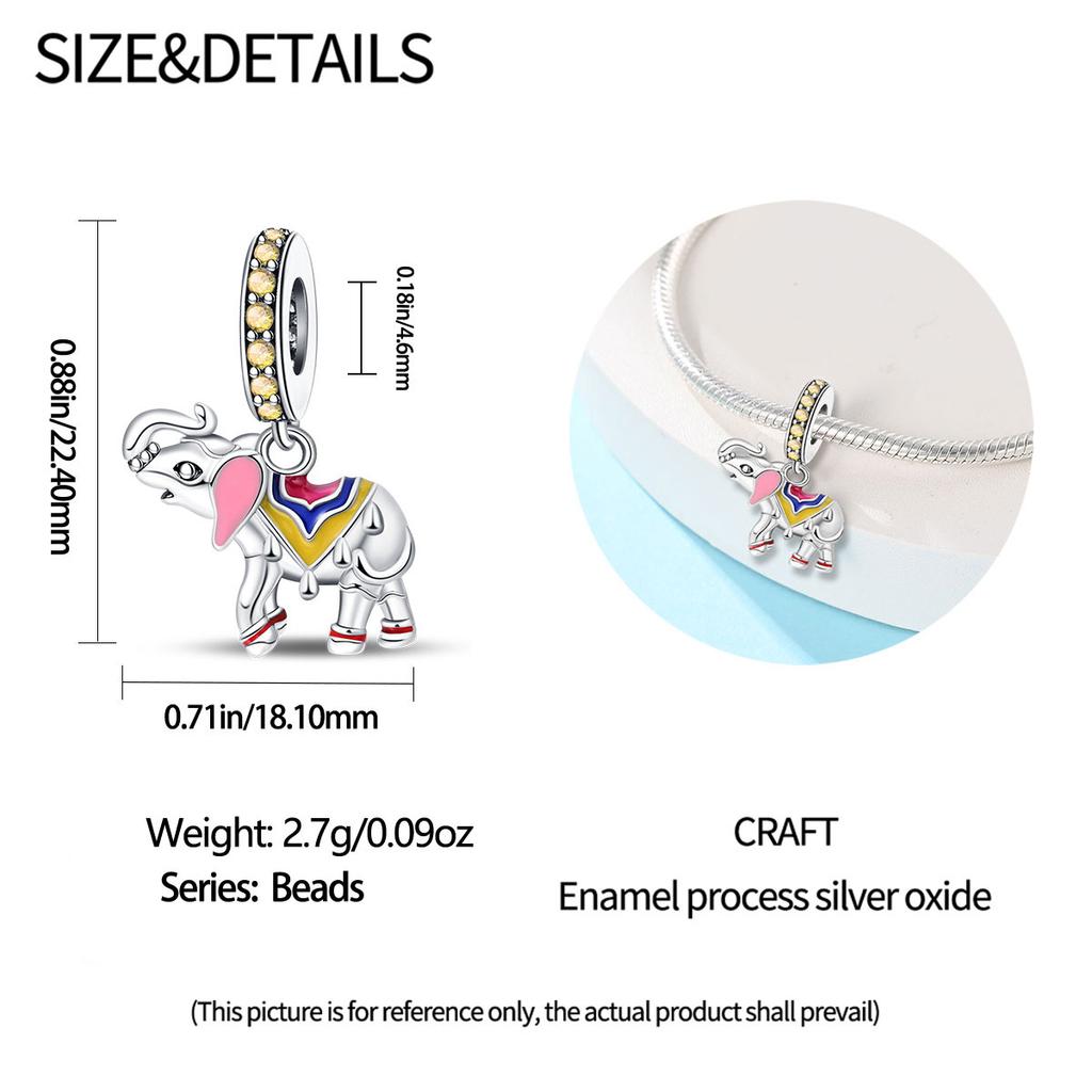 Copper Sacred Auspicious Guardian Elephant Series Pendant Charm Bead Fit Original Bracelet For Woman Diy Jewelry
