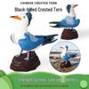Crested Tern Parrot Desktop Bird Figurine - Solid Black-billed Home Decor Toy