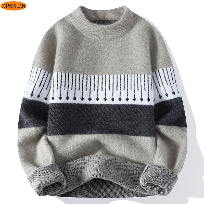 

ZIMOXUAN Новое поступление, мужская полуводолазка, теплый свитер, повседневный трикотаж с длинными рукавами