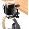OOKUU 2 In 1 Desk Cup Holder with Headphone Hanger, Anti-Spill Cup Holder for Desk or Table, Easy To Install, Sturdy and Durable, Enough To Hold