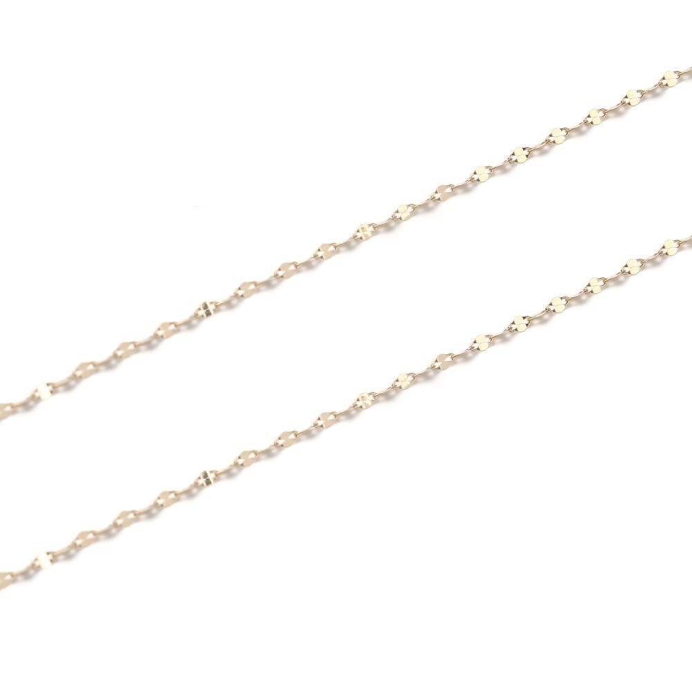 Goods Petal Halskjede 18k Gult Gull [Happy Shop] Kjede, 40cm, 1.2mm Bred,