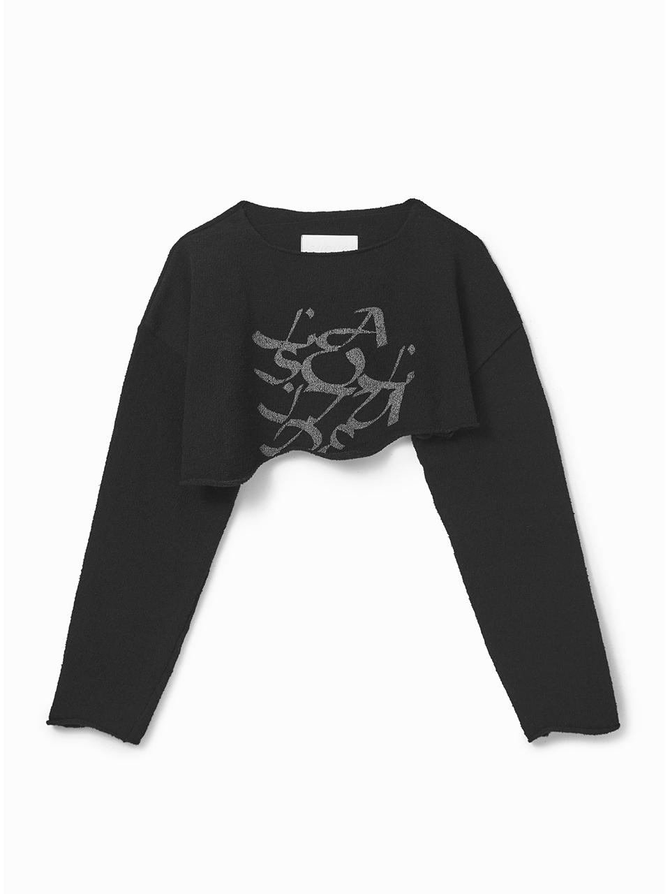 Sio Damage Cropped Knit Black