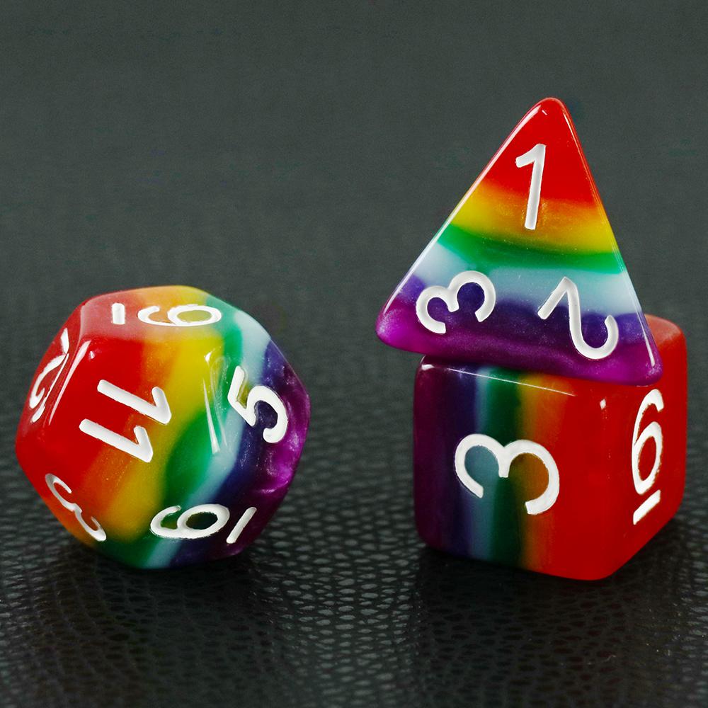 Dice Multi Color Cube Plastic 7 Piece Set for RPG Fun Party Board Game High Quality Durable Construction Stylish Design Practical Daily Use