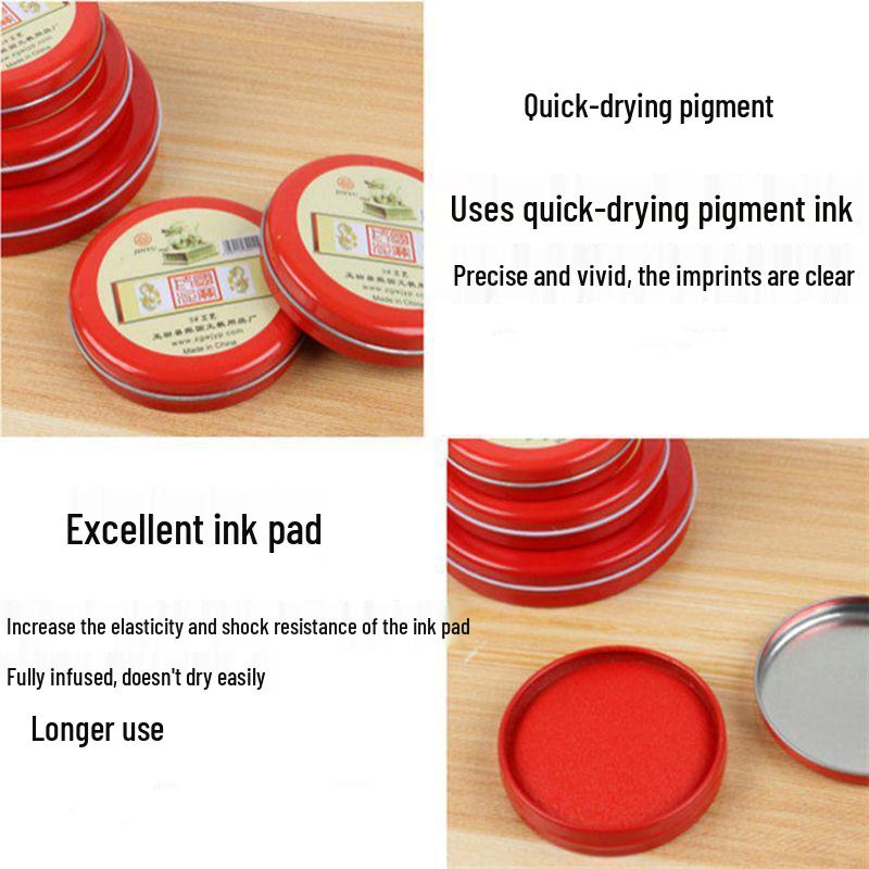 Quick-Drying Red Photosensitive Ink Pad for Seals and Fingerprints in Tin Box
