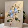Elegant Blue Bell Flower Framed Pearl Painting Kit DIY 3D Sparkling Bead Canvas Art Relaxing Handmade Craft Creative Gift for Women Home Decor