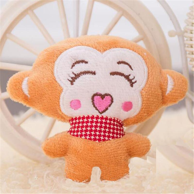 Love Human Monkey Mini Cartoon Doll Plush Toy Pendant Cute Monkeys Mobile Phone Chain Hanging Ornaments 9CM