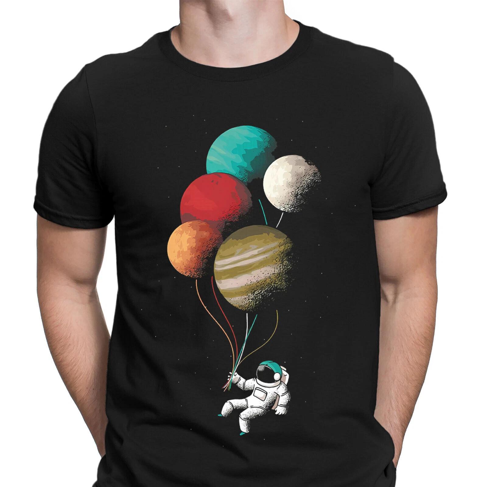 Astronaut Balloons Spaceman Planet Universe Funny Mens T-Shirts Tee Top #6ED 4XL