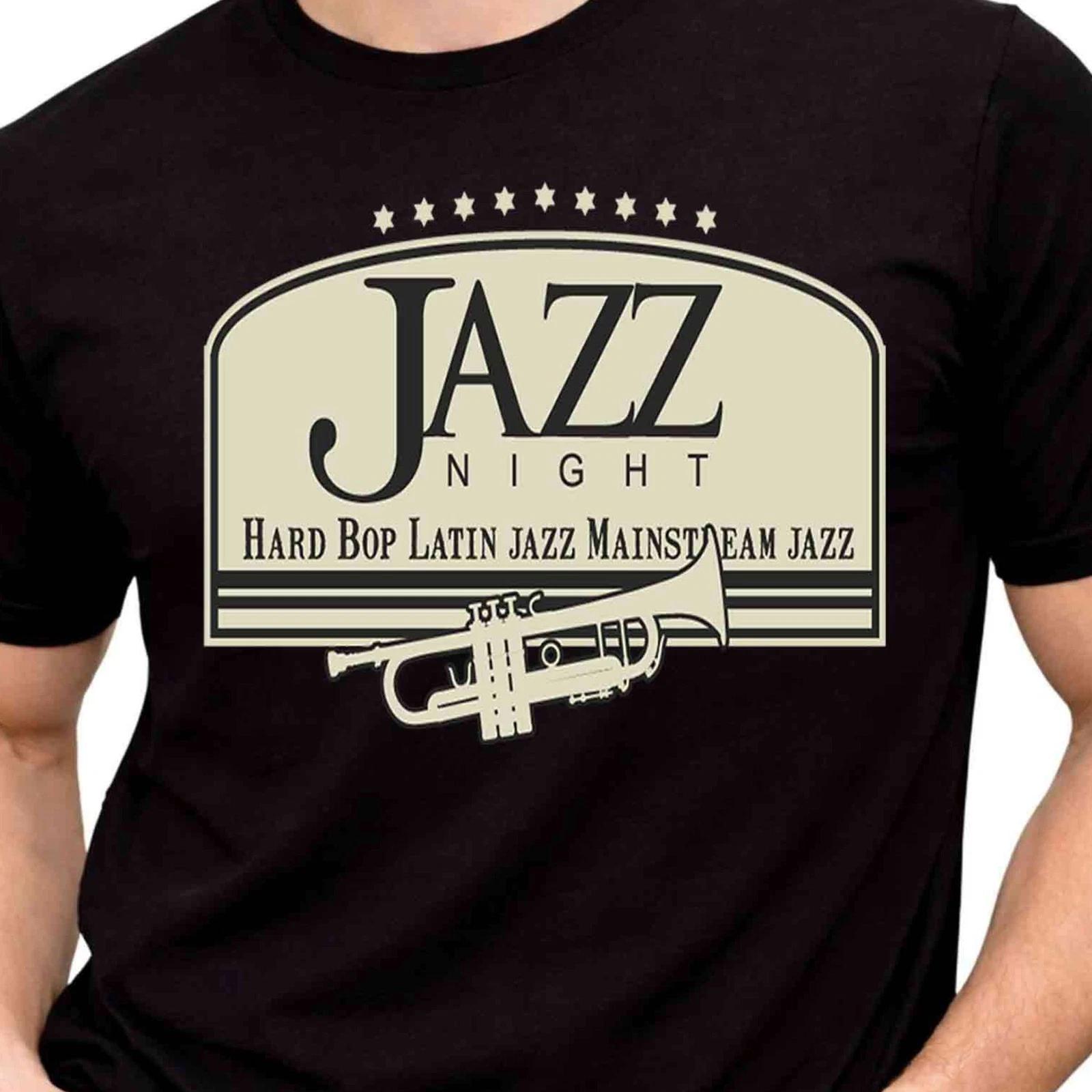 Jazz Night T-Shirt Trumpet Player Music Graphic Tee Musician Saxophone Gift S