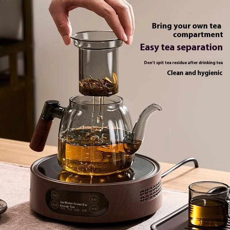 Glass Tea Pot Thickened Heat-resistant Boiling Kettle Tea Water Separation Large Capacity Tea Brewing Device