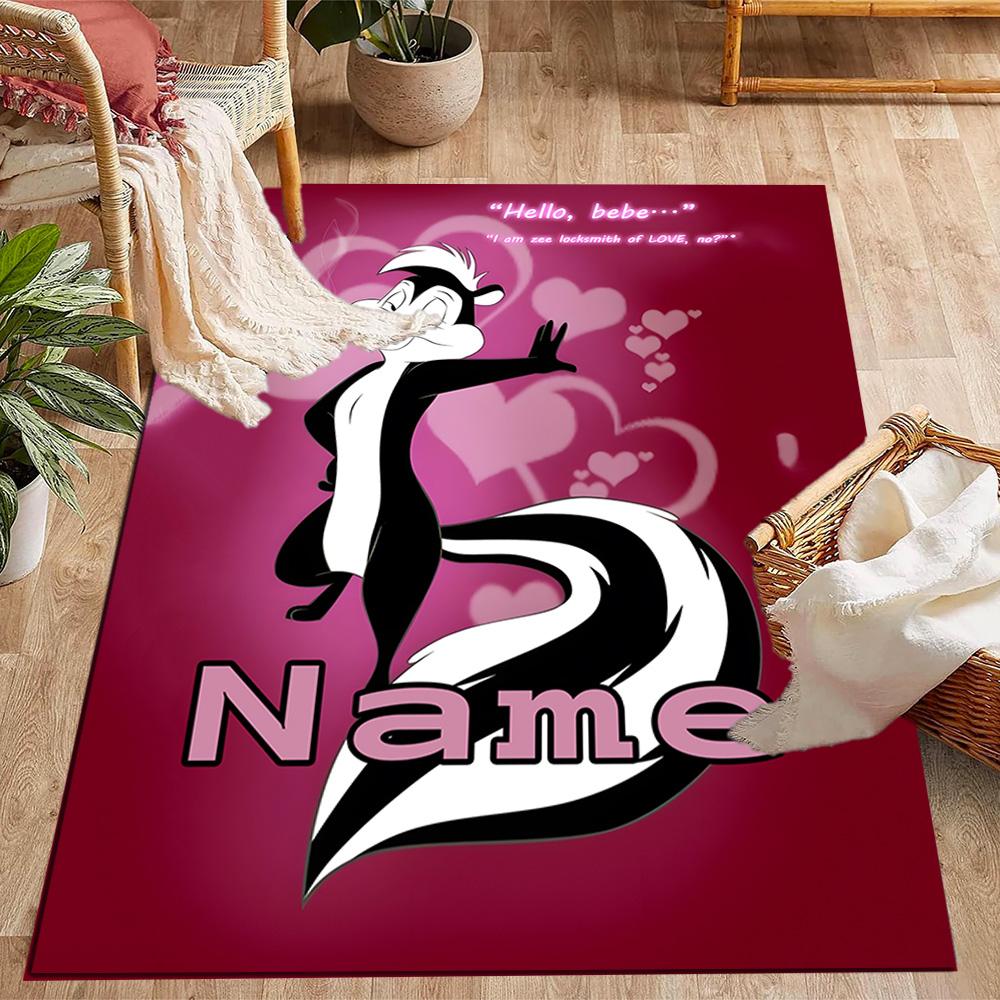 Looney Roadrunner Coyote Adventure Customized Name Carpet Design for Dining Room Entryway Dormitory Game Room Antislip Carpet Decorate Offices