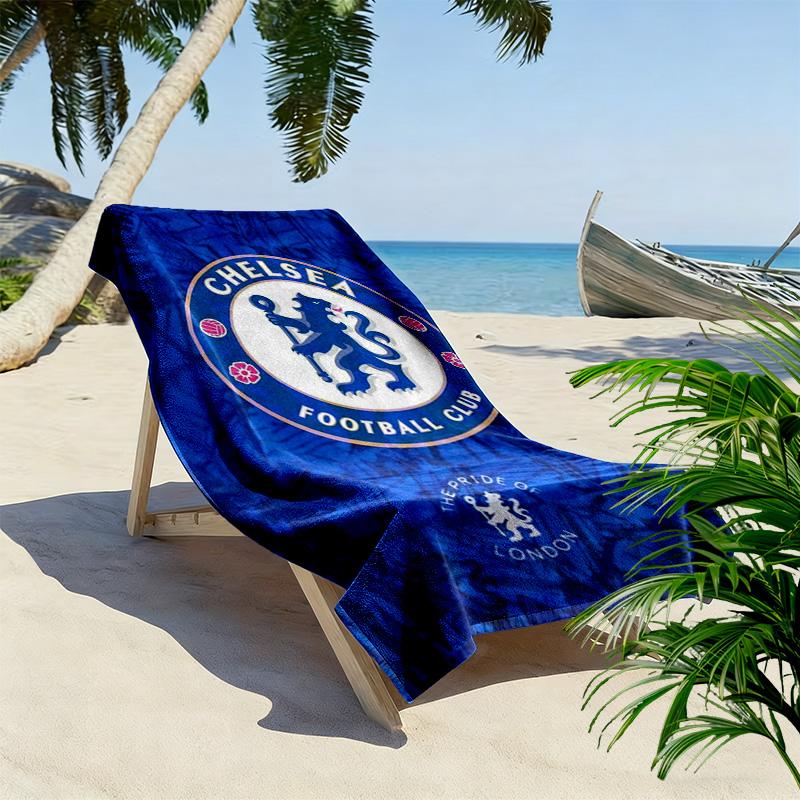 Asciugamano da Spiaggia con Stampa Logo Chelsea-FC, Asciugamano Grande Morbido ad Asciugatura Rapida per Spiaggia Campeggio Nuoto