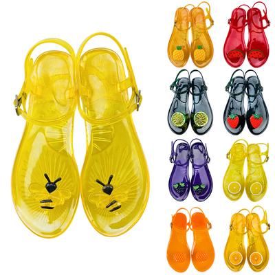 Sandali da donna in gelatina di frutta – Pantofole estive in PVC morbido trasparente, scarpe da spiaggia casual antiscivolo, sandali trasparenti al limone