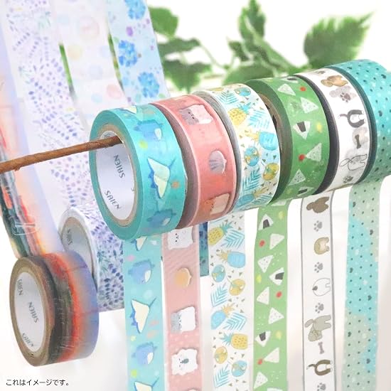 Kamiiso Sansho Masking Tape SAIEN Original 3-Pattern Set (Rose Garden, Lavender Field, Rainy Hydrang