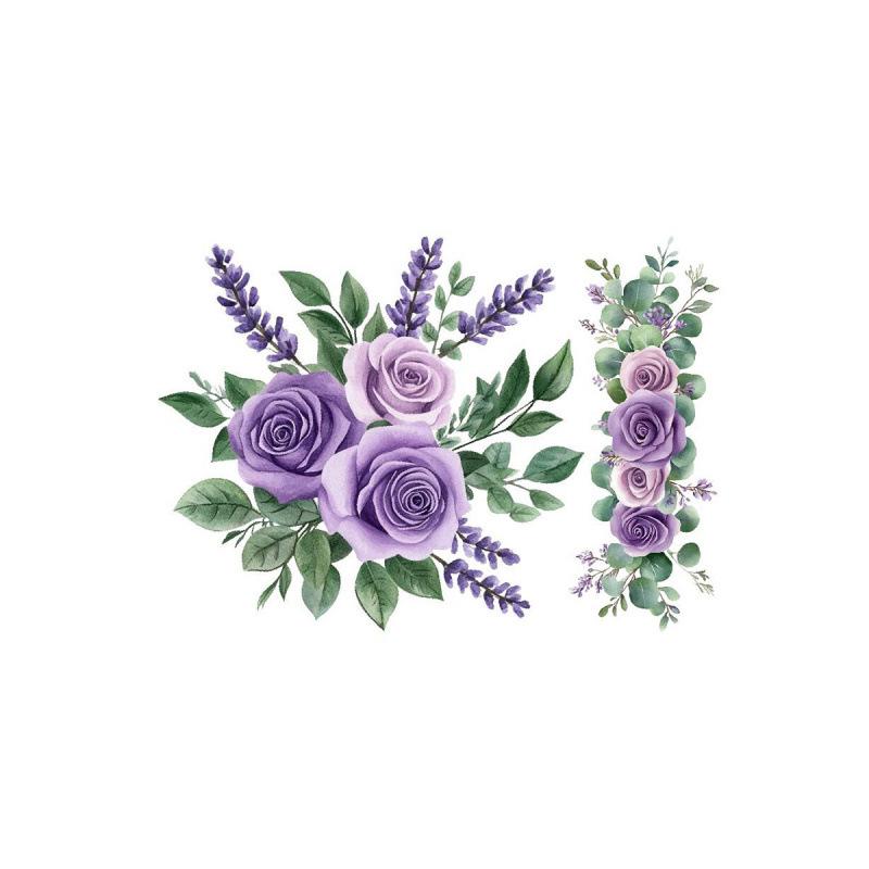 1PC Purple Flower Self-Adhesive PVC Toilet Stickers Creative Decals for Toilet Cover Tank Bathroom Home Decor