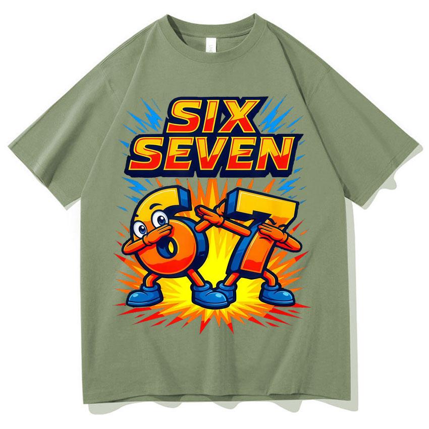 

Trendy Six Seven Hip Hop Cartoon Graphic Mens Women Harajuku TShirts Oversized Short Sleeve TShirt Round Neck Tshrit Teenagers 4XL