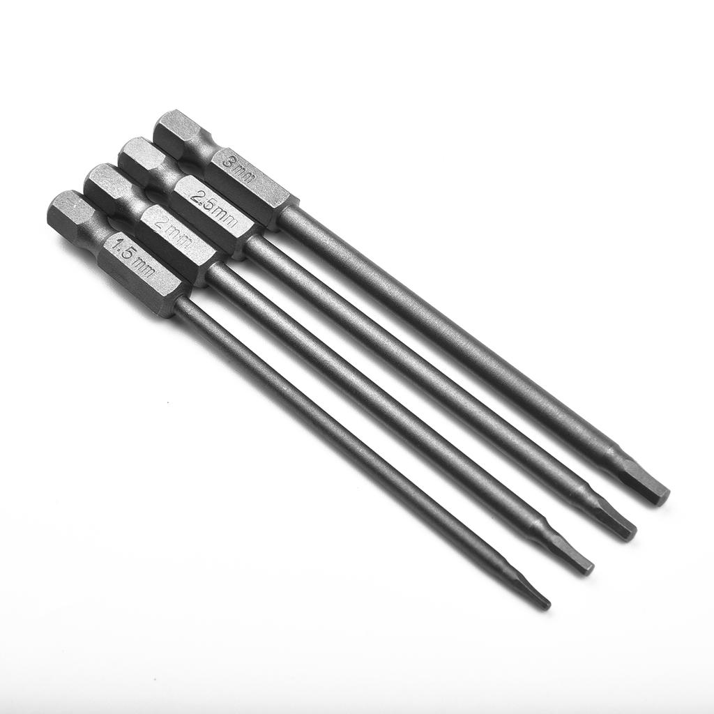 4pcs Alloy Steel Hex Screwdriver 1/4 Inch Hex Shank Magnetic Head Screw Driver Bit 1.5 2.0 2.5 3.0mm Hand Tools Parts