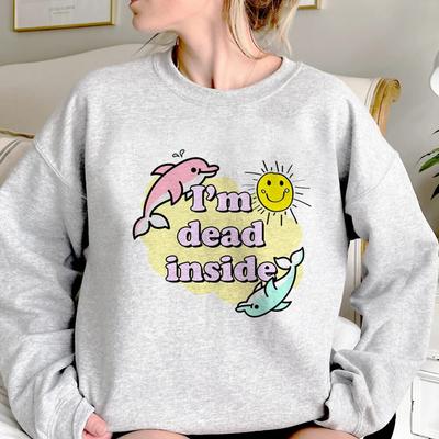 Sudaderas con capucha Dead Inside para mujer vintage Pulóver de forro polar ropa femenina suéter de anime Unisex