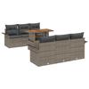 VidaXL Ensemble de canapé de jardin 7 pièces avec coussins gris en poly rotin et acacia 3349278