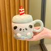 Send Girls Graduation Souvenir High-value Creative Cake Ceramic Mug with Lid Gift Souvenir