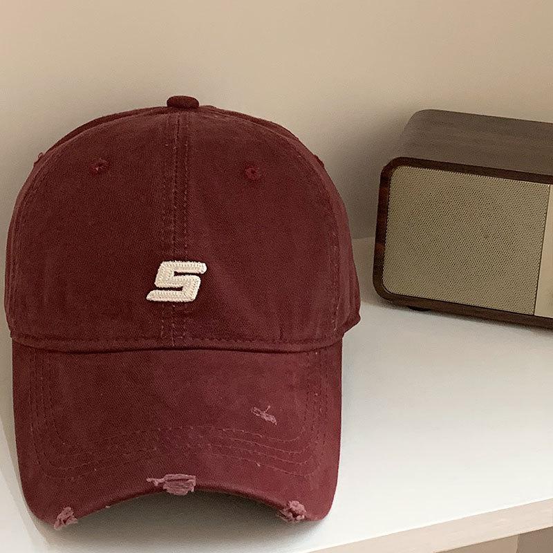 Baseball Hat for Women's American Retro Letters Korean Versatile Face Showing Small Soft Top Trendy Duck Tongue Cap