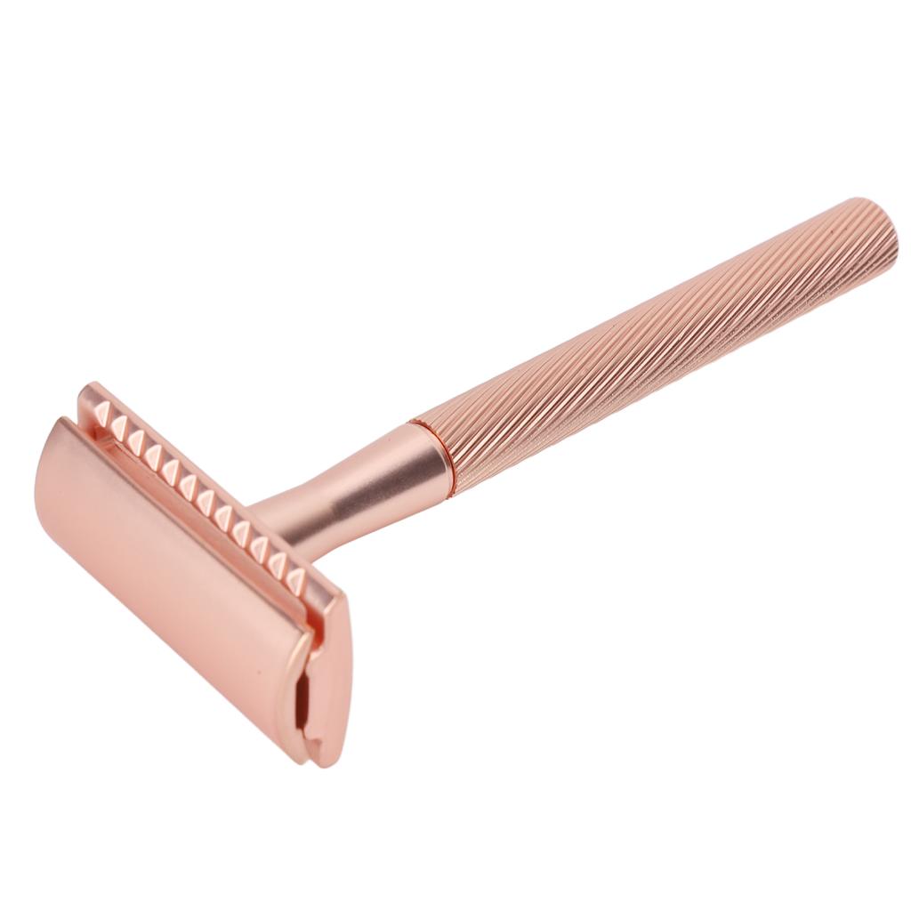 Zinc Alloy Men Portable Brass Handle Double Shaving with Base for Face Grooming