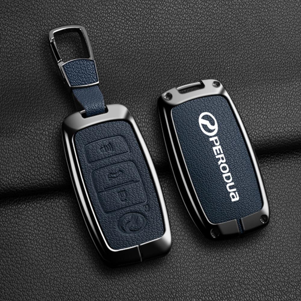For PERODUA Toyota Car Key Cover Metal Shell Protector for Men Women with Remote Control