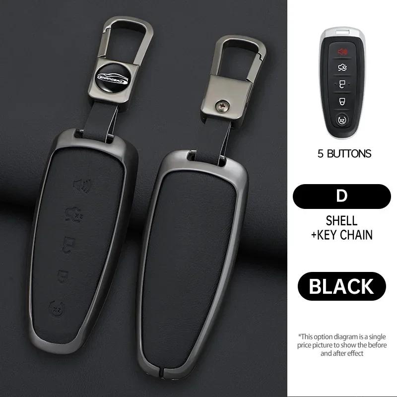 

Zinc Alloy Car Key Case Cover For Ford Escape Focus C Max Kuga Edge Explorer Taurus Keyring Remote Control 5 Button Protection