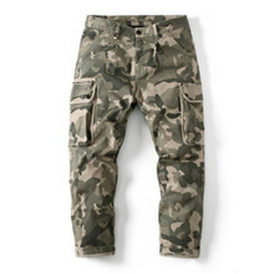 Men's Large Camouflage Multi-Pocket Loose Work Shorts
