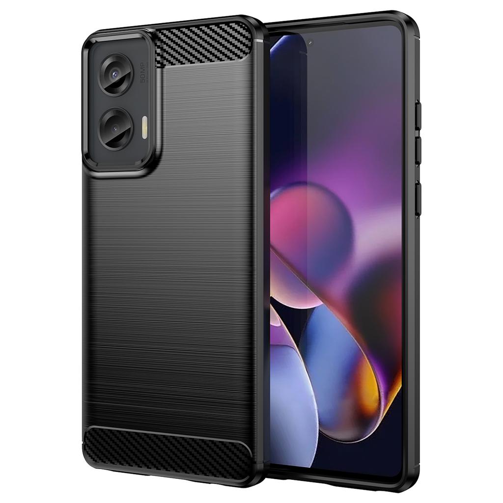 Für Motorola Moto G Stylus 5G (2024) Hülle Kohlefaser-Textur Gebürstetes TPU-Cover